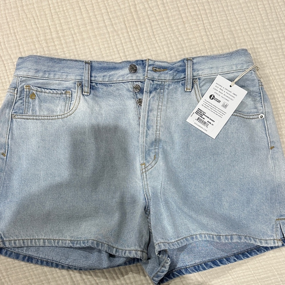 Etica Light Blue Jean Shorts